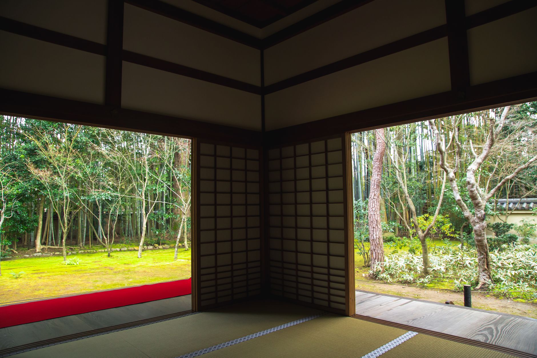 Traditional Japanese architectural corridor